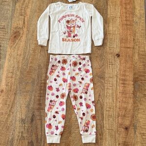 Pumpkin Spice Season Pajamas - Cream and Orange